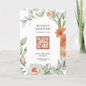 Invitation Mariage code QR floral rustique tout-en-un (Dos)