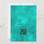 Invitation Mariage Code QR Floral Violet Rustique et Turquois (Dos)