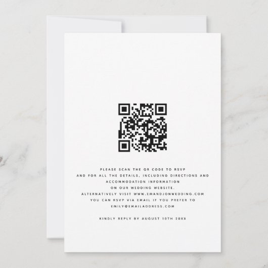 Invitation Mariage Code QR Florales en Terracotta Rustique (Dos)