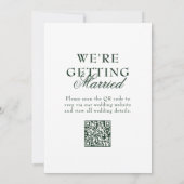 Invitation Mariage Code QR Frontière Arlequin Vert Émeraude (Dos)