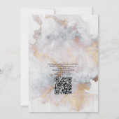 Invitation Mariage code QR géométrique en marbre doré (Dos)