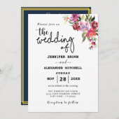 Invitation Mariage Code QR Géométrique Floral Rustique Tout E (Devant / Derrière)