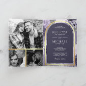 Invitation Mariage Code QR Heather Violet Floral Arch (Intérieur)