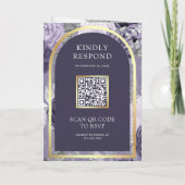 Invitation Mariage Code QR Heather Violet Floral Arch (Dos)