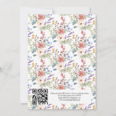 Invitation Mariage Code QR Jardin Rustique Moderne Fleur Sauv (Dos)