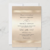 Invitation Mariage code QR luxe glamour or champagne (Devant)
