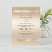 Invitation Mariage code QR luxe glamour or champagne (Debout devant)
