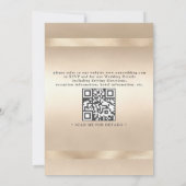 Invitation Mariage code QR luxe glamour or champagne (Dos)