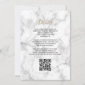 Invitation Mariage Code QR Marbre Or Agate Sarcelle Moderne (Dos)