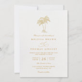 Invitation Mariage Code QR Mer Palmier Plage Tropicale (Devant)
