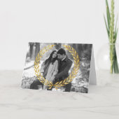 Invitation Mariage Code QR Minimal Laurier Or Blanc (Devant)
