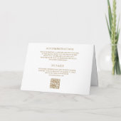 Invitation Mariage Code QR Minimal Laurier Or Blanc (Dos)