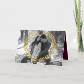 Invitation Mariage Code QR Minimal Laurier Or Plum (Devant)