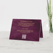 Invitation Mariage Code QR Minimal Laurier Or Plum (Dos)