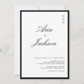 Invitation Mariage Code QR Moderne Calligraphie Noir & Blanc (Devant)