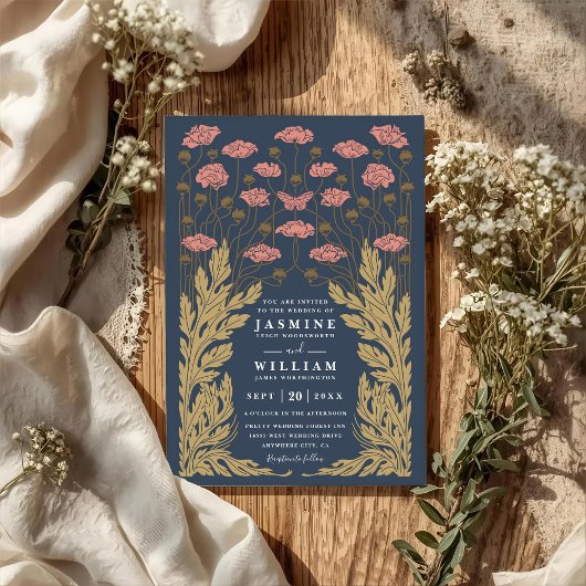Invitation Mariage Code QR Moderne Élégant Art Vintage