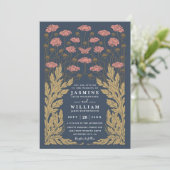 Invitation Mariage Code QR Moderne Élégant Art Vintage (Debout devant)