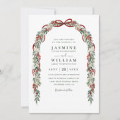 Invitation Mariage Code QR Moderne Élégant avec Verdure Rusti (Devant)