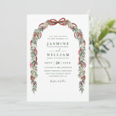 Invitation Mariage Code QR Moderne Élégant avec Verdure Rusti (Debout devant)