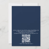 Invitation Mariage Code QR Moderne Élégant Floral Bleu Boho (Dos)