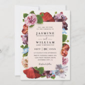 Invitation Mariage Code QR Moderne Élégant Rose Romantique (Devant)