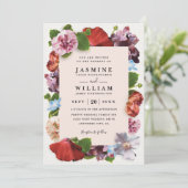 Invitation Mariage Code QR Moderne Élégant Rose Romantique (Debout devant)