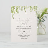 Invitation Mariage Code QR Moderne Rustique de Verdure d'Arbr (Debout devant)