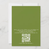 Invitation Mariage Code QR Moderne Rustique de Verdure d'Arbr (Dos)