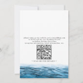 Invitation Mariage Code QR Moderne Santorin Grèce Aquarelle (Dos)