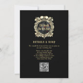 Invitation Mariage Code QR Monogramme Tout En Un Ruines Gothi (Dos)