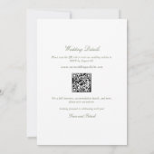 Invitation Mariage Code QR Monogramme Vert Sauge Classique (Dos)