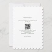 Invitation Mariage Code QR Monogramme Vert Sauge Crête (Dos)