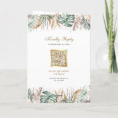 Invitation Mariage code QR Monstera Boho Pampas Tout en Un (Dos)