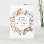 Invitation Mariage code QR Monstera Boho Pampas Tout en Un (Devant)