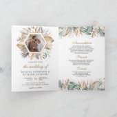Invitation Mariage code QR Monstera Boho Pampas Tout en Un (Intérieur)
