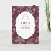 Invitation Mariage Code QR Nœud Papillon en Dentelle Blanche (Devant)