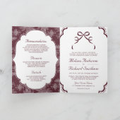 Invitation Mariage Code QR Nœud Papillon en Dentelle Blanche (Intérieur)
