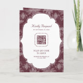 Invitation Mariage Code QR Nœud Papillon en Dentelle Blanche (Dos)
