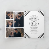 Invitation Mariage code QR noir et blanc Art déco géométrique (Intérieur)