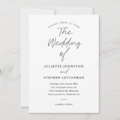 Invitation Mariage code QR noir et blanc Script Moderne  (Devant)
