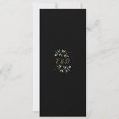 Invitation Mariage Code QR Noir et Or Floral Verdure (Dos)