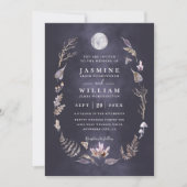 Invitation Mariage Code QR Nuit de Lune Rustique Forêt de Cri (Devant)