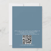 Invitation Mariage Code QR Océan Plage Coquillage Bleu Poussi (Dos)
