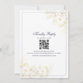 Invitation Mariage Code QR Or Bleu Marine Classique (Dos)
