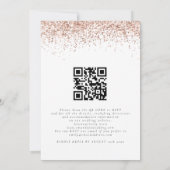 Invitation Mariage Code QR Pailleté Or Rose Élégant (Dos)