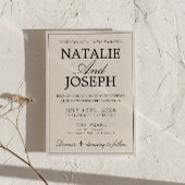 Invitation Mariage Code QR Photo Crème Noir Rétro Argent