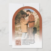 Invitation Mariage Code QR Photo d'Arche en Terracotta Modern (Dos)
