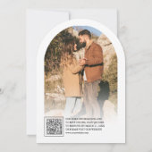 Invitation Mariage Code QR Photo d'Arche Noir et Blanc Modern (Dos)