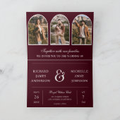 Invitation Mariage code QR photo d'archive minimale de Bourgo (Intérieur)