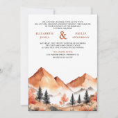Invitation Mariage Code QR Photo de la forêt de montagne en t (Devant)